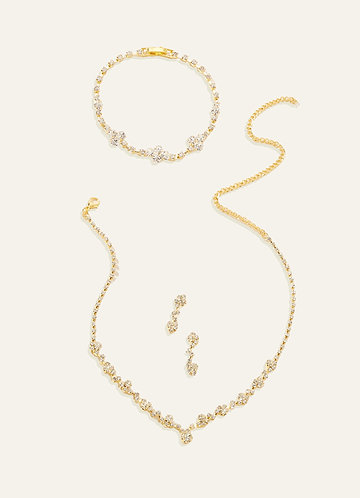 front Crystal Vine Jewelry Set