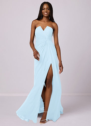 Barbie ♥ Azazie Bridesmaid Dresses Mermaid Strapless Chiffon Court Train Dress image1