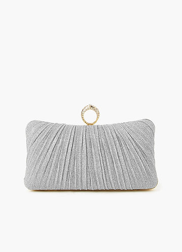 front Ruched Sparkling Clutch Bag