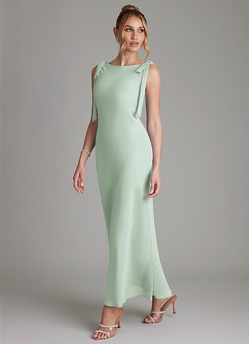 Azazie Luddie Bridesmaid Dresses Vestido Agave de Chiffon de sereia com Arco image1