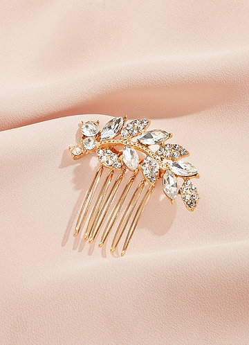 front Rhinestone Alloy Leaves Hair Comb