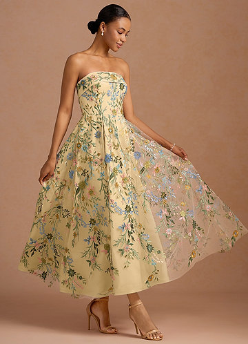 Evangeline Maxi Klänning Citron Multi image1