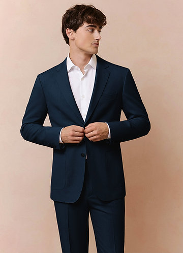 front Owen Blu Navy Giacca da completo leggera e sartoriale
