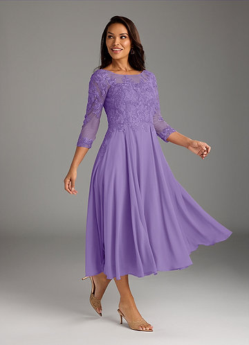 Azazie Marge Mother of the Brides Dresses Tahiti A-Line Scoop Lace Chiffon Dress image1