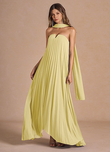 Nahla Lemon Sorbet Allover Pleated Maxi Dress image1