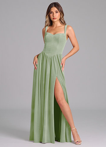 green velvet bridesmaid dresses Emerald Maxi Dress: Elegant Long Sleeve Gown, Fall Wedding Guest, Modest Optional ribbons and two Long Sleeve Green Emerald Green