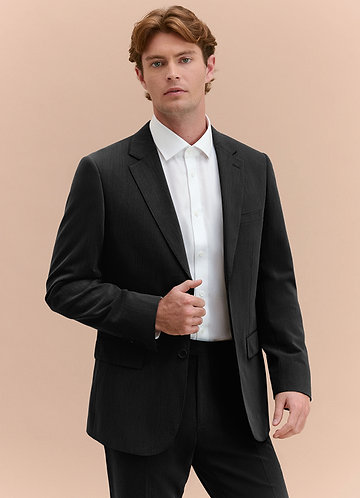 front William Black Comfort Blend  Suit Jacket