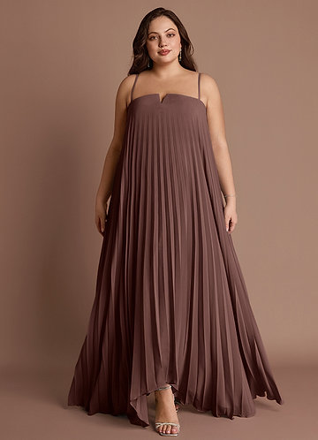 Nahla Mocha Coco Allover Pleated Maxi Dress image1