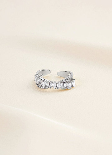 front Crystal Duo Interlocking Ring