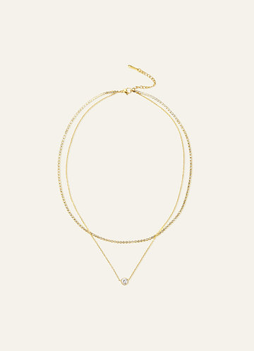 front Layered Tennis Pendant Necklace