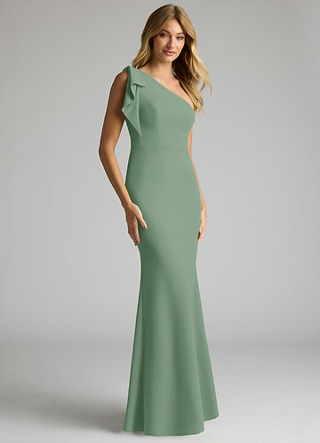 Green Stretch Crepe Bridesmaid Dresses | Azazie