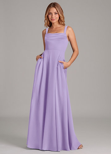 ruffled neckline bridesmaid dress A-Line Maxi Chiffon Bridesmaid Dresses Ruffle Sleeves Bateau Wedding Guest Dress COCOMELODY CB0856, Pale Pink