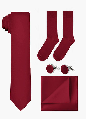 front Matching Wide Tie & Pocket Square & Cuff Links & Socks Set