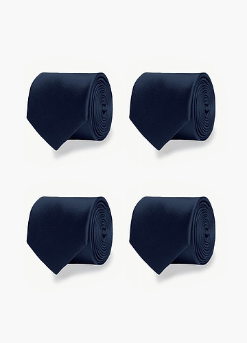 front Matte Satin Matching Groomsmen Tie Set – 4 Pieces