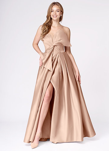 Miebow Blush Pink Strapless Illusion V-Neck Gown image1