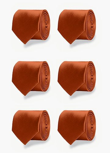 front Matte Satin Matching Groomsmen Tie Set – 6 Pieces