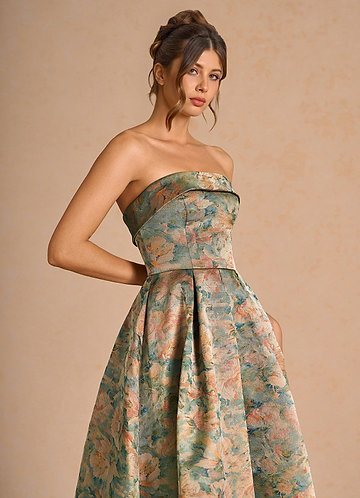Céleste Vintage Teal Maxi Dress image1 0
