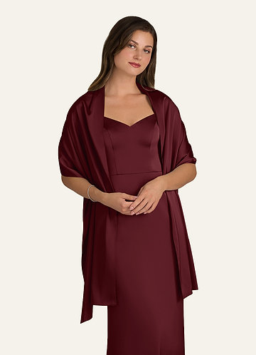 front Azazie Matching Color Ireland Stretch Satin Shawl