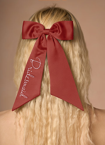 front Personalized Embroidered Matching Color Bow Hair Clip