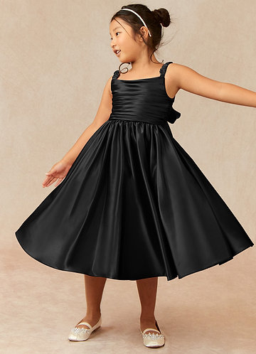 Black and silver outlet flower girl dresses