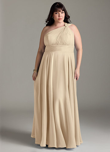 plus size champagne colored bridesmaid dresses Plus Size Cowl Neck Satin Slip Maxi Dress in Champagne 22 main image 1
