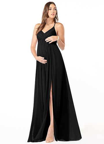Azazie Annabelle Maternity Bridesmaid Dresses Vestir Linha A Plissado Comprimento do chão Malha image1