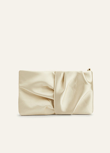 front Bolsa transversal de cetim plissado