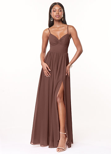 how to dress for a semi formal Satin Bridesmaid Dress Prom Dress Brown XL Cameron Espresso by Grace Loves Lace main image 0