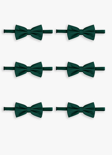 front Adjustable Stretch Satin Bow Tie – 6-Piece Set