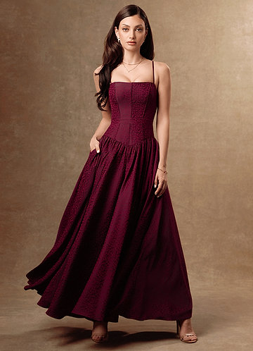 Alice Maroon Maxi Dress image1