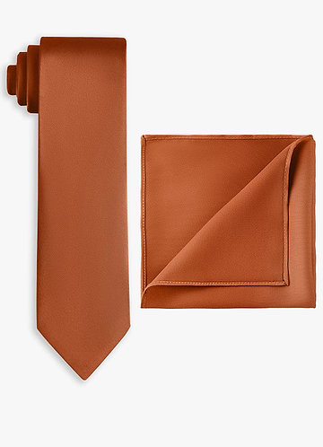 front Stretch Satin Wide Tie and Pocket Square Set