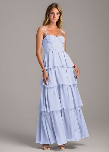 ruffle bottom bridesmaid dresses Bridesmaid Dress Wisteria Evie Unique Trumpet-Hourglass Halter Split L