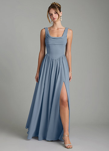 azazie twilight blue dress Azazie Shaude