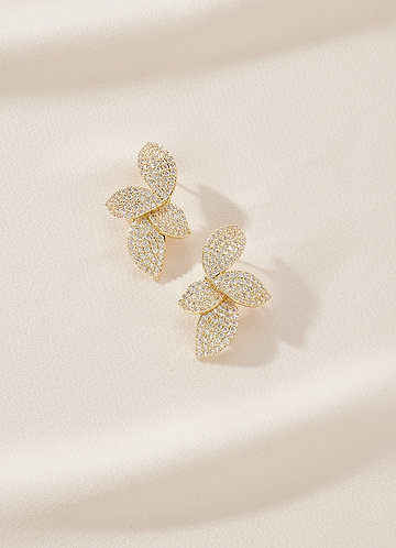 front Pendientes de hoja de diamante brillante