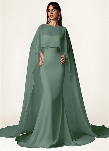front Azazie Chiffon cape in bijpassende kleur
