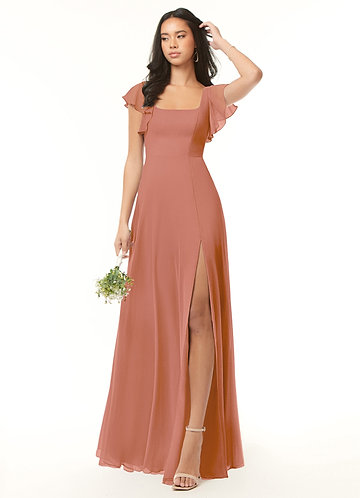 Azazie Bondi Bridesmaid Dresses MAI TAI A-Line Ruffled Chiffon Dress image1 0