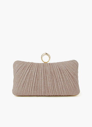 front Ruched Sparkling Clutch Bag