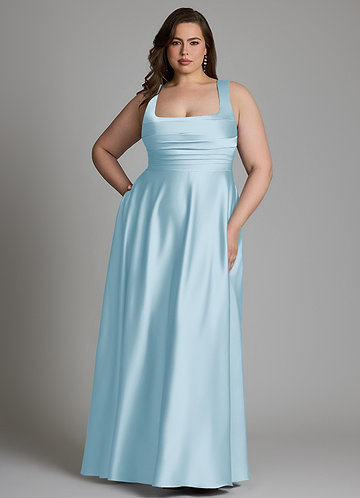 Sky Blue Plus Size Bridesmaid Dresses