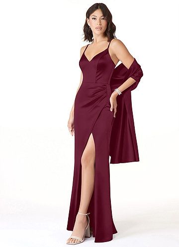 front Azazie Matching Color Stretch Satin Shawl