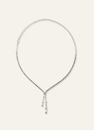 front Y Drop Tennis Necklace