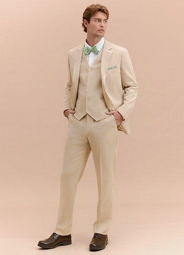 front William Tan Comfort Blend 3-piece suit