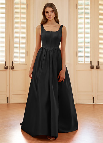 Blakellya Black A-line Boned Corset Prom Dress image1