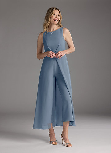 Azazie Anitta Mother of the Brides Dresses Twilight Jumpsuit/Pantsuit Pleated Stretch Crepe Dress image1