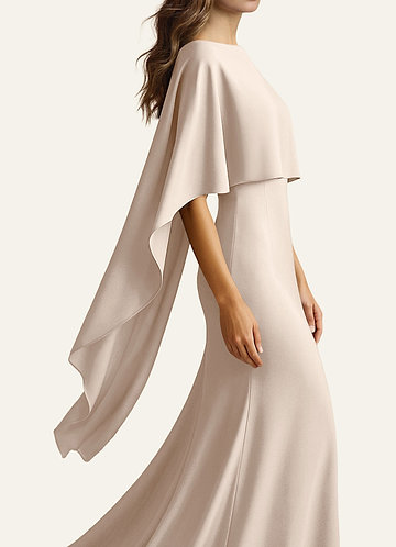 front Azazie Cape multi-positions en satin extensible de couleur assortie