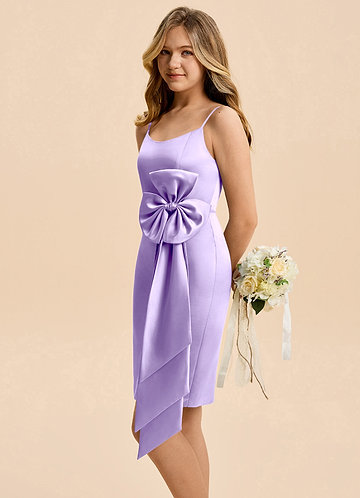 can you wash a bridesmaid dress at home Lilac Tulle A-line Prom Dresses With Side Slit MP794 main image 1