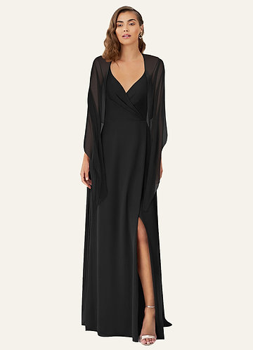 Olene Black Asymmetrical Maxi Dress Ready to Ship | Azazie