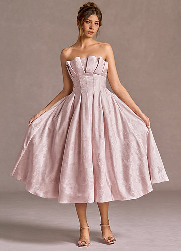 Beatrice Soft Pink Midi Dress image1