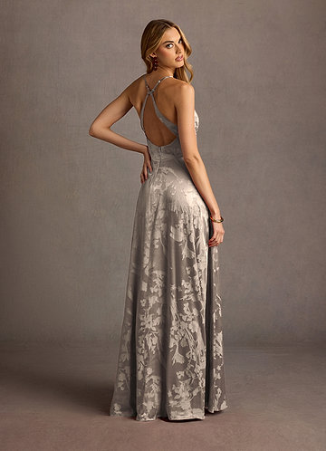 Gabrielle Platinum Open Back Maxi Dress image1