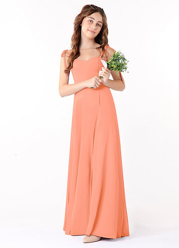 Azazie Rosey Junior Vestido de Atardecer de Gasa de Corte en A con Escote de Corazón image1