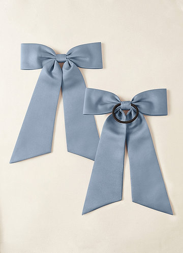 front Matching Color Matte Satin Bow Hair Tie Set